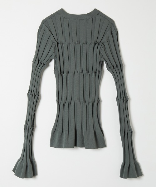 leinwande(ラインヴァンド)の「【leinwande】Grid Rib Cardigan(カーディガン/ボレロ・レディース・グリーン/ブラック/イエロー・ONE SIZE)」の10枚目の写真