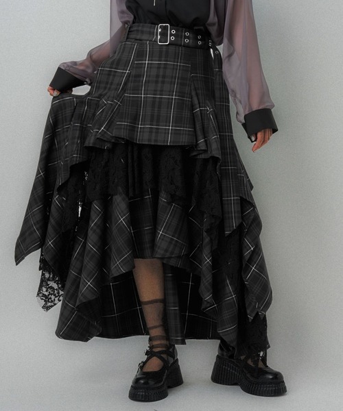 HARE（ハレ）の「タータンチェックティアードスカート(HARE)（スカート・レディース・レッド/ブラック/ブルー・FREE）」の17枚目の写真