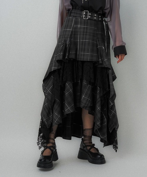 HARE（ハレ）の「タータンチェックティアードスカート(HARE)（スカート・レディース・レッド/ブラック/ブルー・FREE）」の19枚目の写真