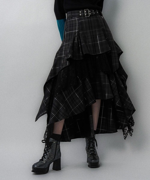 ハレ　HARE タータンチェック　ティアードスカート タータンチェックティアードスカート(HARE)（スカート）｜HARE（ハレ