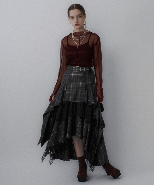 タータンチェックティアードスカート(HARE)（スカート）｜HARE