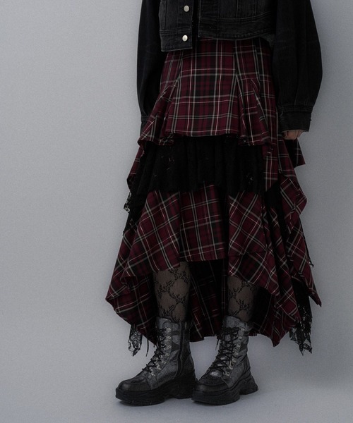 【HARE】タータンチェックティアードスカート HARE｜タータンチェックティアードスカート | Rakuten Fashion