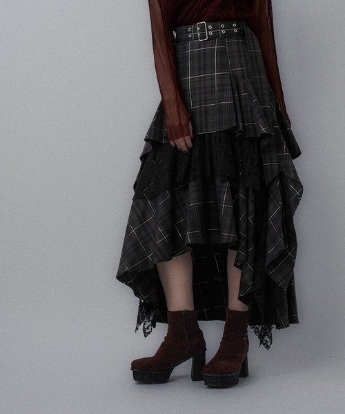 ハレ　HARE タータンチェック　ティアードスカート タータンチェックティアードスカート(HARE)（スカート）｜HARE