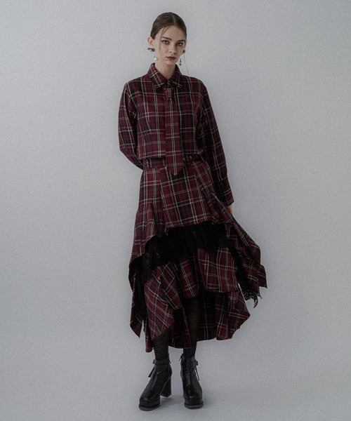ハレ　HARE タータンチェック　ティアードスカート タータンチェックティアードスカート(HARE)（スカート）｜HARE