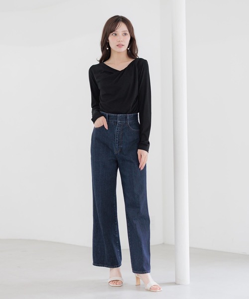 Andemiu（アンデミュウ）の「デニムストレートパンツ579827（デニムパンツ・レディース・インディゴブルー・SMALL/MEDIUM/LARGE）」の14枚目の写真