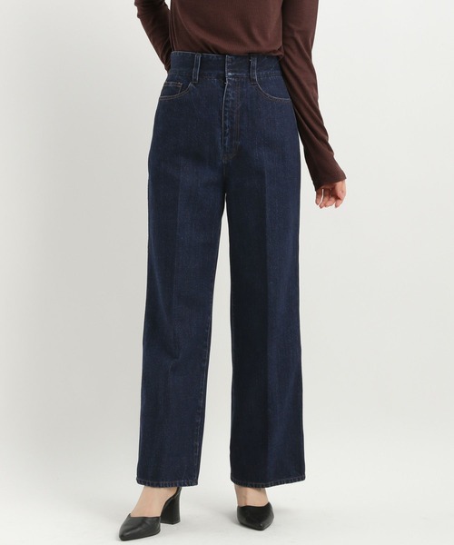 Andemiu（アンデミュウ）の「デニムストレートパンツ579827（デニムパンツ・レディース・インディゴブルー・SMALL/MEDIUM/LARGE）」の4枚目の写真