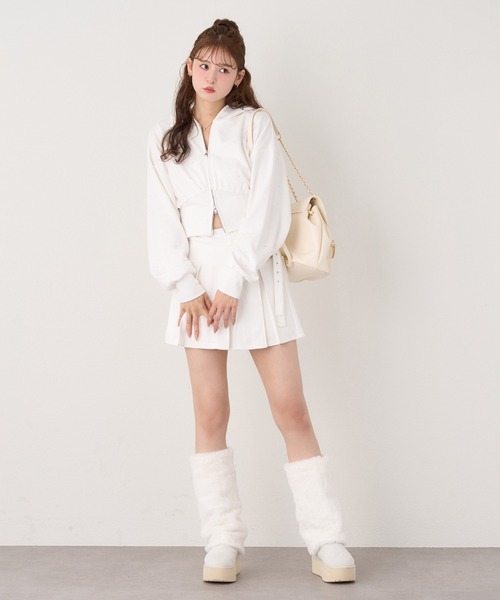 one after another NICE CLAUP(ワンアフターアナザーナイスクラップ)の「【セットアップ対応】カットプリーツミニスカート(スカート・レディース・杢グレー/チャコールグレー/オフホワイト・FREE)」の21枚目の写真