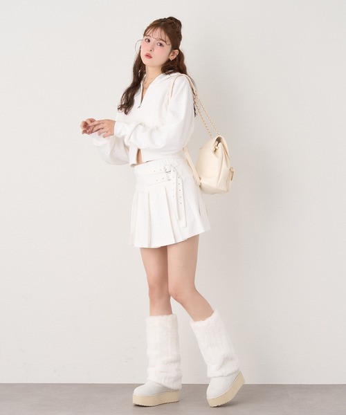 one after another NICE CLAUP(ワンアフターアナザーナイスクラップ)の「【セットアップ対応】カットプリーツミニスカート(スカート・レディース・杢グレー/チャコールグレー/オフホワイト・FREE)」の22枚目の写真