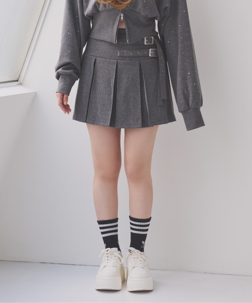 one after another NICE CLAUP(ワンアフターアナザーナイスクラップ)の「【セットアップ対応】カットプリーツミニスカート(スカート・レディース・杢グレー/チャコールグレー/オフホワイト・FREE)」の19枚目の写真