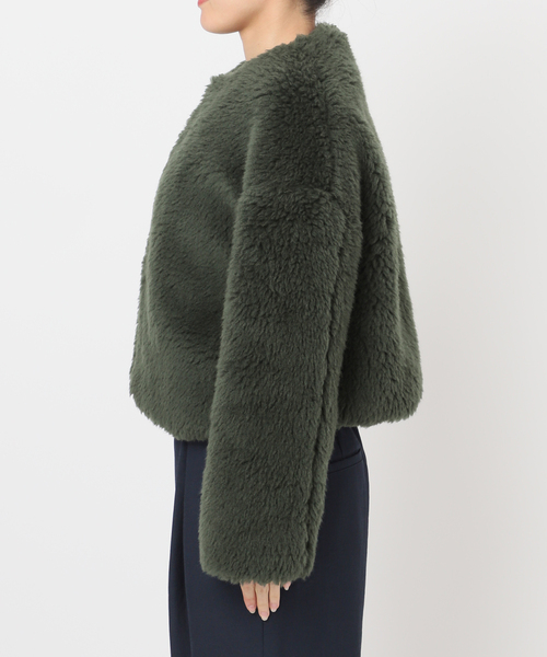 未使用　タグ付き✨ティッカ ウールファーショートコート ブルゾン カーキー セール】TICCA / ティッカ ウールファーショートコート（その他