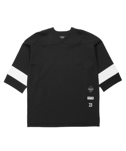 The DUFFER of ST.GEORGE(ザダファーオブセントジョージ)の「〔BLACK LABEL〕SORONA PONTE 3QUATER TEE:セットアップ ポンチ素材 7分袖Tシャツ(Tシャツ/カットソー・メンズ・ブラック/ホワイト・X-LARGE/LARGE/MEDIUM)」の10枚目の写真