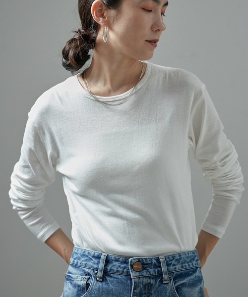 SALON adam et rope'（サロン アダム エ ロペ）の「Smile Cotton 2PACK TEE 2 / 新色追加（Tシャツ/カットソー・レディース・ホワイト/ブラック/イエロー・FREE）」の7枚目の写真