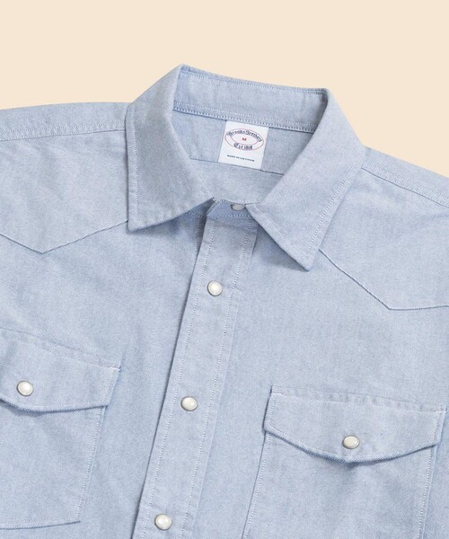 BROOKS BROTHERS(ブルックスブラザーズ)の「コットンオックスフォード ウエスタン フライデーシャツ(シャツ/ブラウス・メンズ・ブルー・LARGE/MEDIUM/SMALL/X-LARGE)」の5枚目の写真