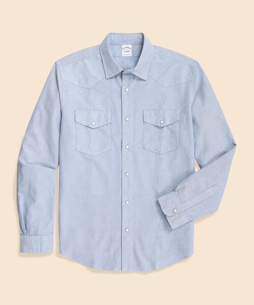 BROOKS BROTHERS(ブルックスブラザーズ)の「コットンオックスフォード ウエスタン フライデーシャツ(シャツ/ブラウス・メンズ・ブルー・LARGE/MEDIUM/SMALL/X-LARGE)」の3枚目の写真