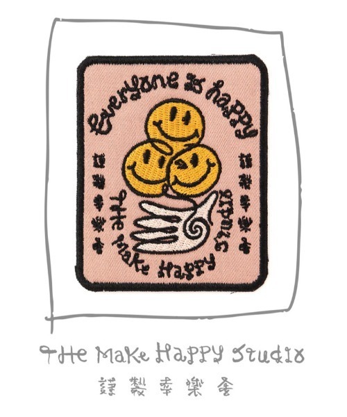 The Make Happy Studio(ザメイクハッピーストゥディオ)の「The Make Happy Studio/ザメイクハッピーストゥディオ/HAPPY IRON PATCH(その他雑貨・メンズ・モスグリーン/ピンク/ブルー/モカ/エンジ/パープル/イエロー・F)」の2枚目の写真