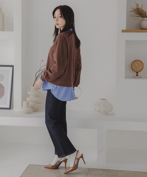 Petitjo(プッチージョ)の「小さいサイズ スウェットシャツ 低身長さん・小柄女性(スウェット・レディース・杢グレー/ブラウン・XS-S/M-L)」の6枚目の写真