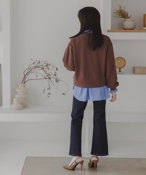 Petitjo(プッチージョ)の「小さいサイズ スウェットシャツ 低身長さん・小柄女性(スウェット・レディース・杢グレー/ブラウン・XS-S/M-L)」の7枚目の写真