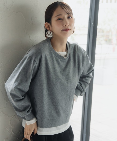 Petitjo(プッチージョ)の「小さいサイズ スウェットシャツ 低身長さん・小柄女性(スウェット・レディース・杢グレー/ブラウン・XS-S/M-L)」の14枚目の写真