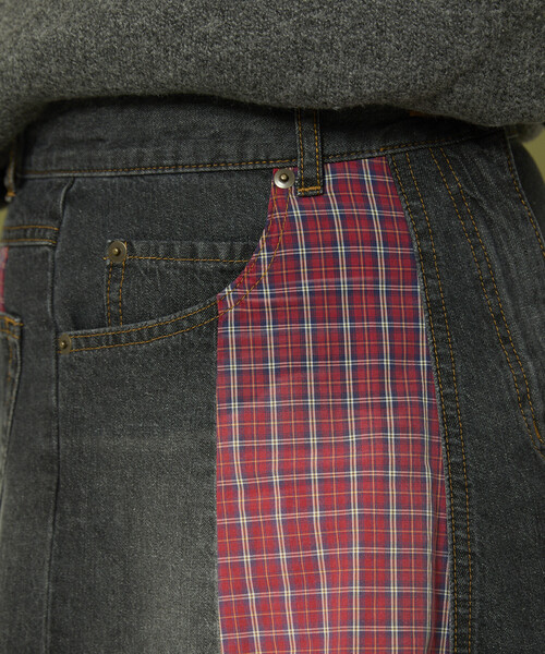 Freada（フリーダ）の「Freada/フリーダ サイドフロント デニム 切り替え フレアスカート（スカート・レディース・ブラック/ブルー・MEDIUM/SMALL）」の19枚目の写真