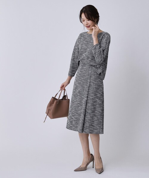 COUP DE CHANCE（クードシャンス）の「【手洗い可／日本製】タック入りフレアースカート（スカート・レディース・ネイビー系3/ホワイト系4/ブラック系3・34/36/38/40）」の12枚目の写真
