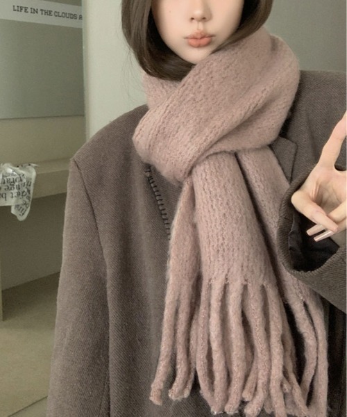 セール】モヘアライク フリンジ マフラー（マフラー）｜kirakiraShop
