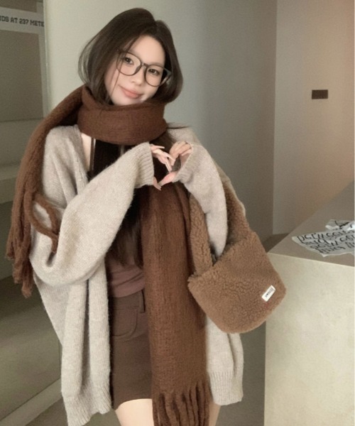 セール】モヘアライク フリンジ マフラー（マフラー）｜kirakiraShop