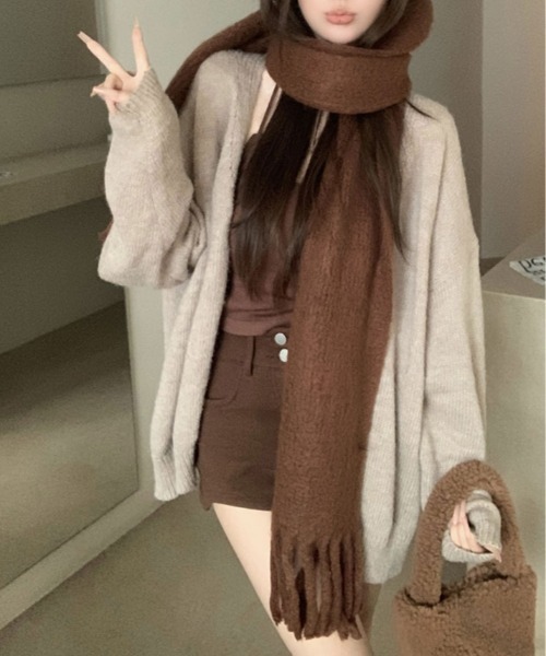 セール】モヘアライク フリンジ マフラー（マフラー）｜kirakiraShop