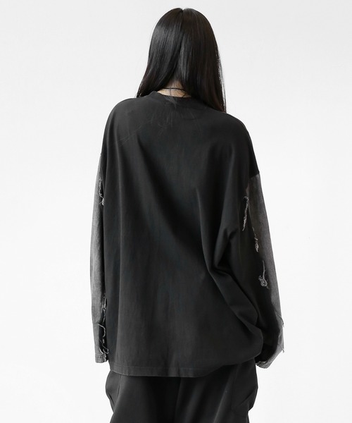 minsobi(ミンソビ)の「ロゴ×デニム切り替えロングスリーブT(Tシャツ/カットソー・メンズ・ブルー/ブラック・FREE)」の14枚目の写真