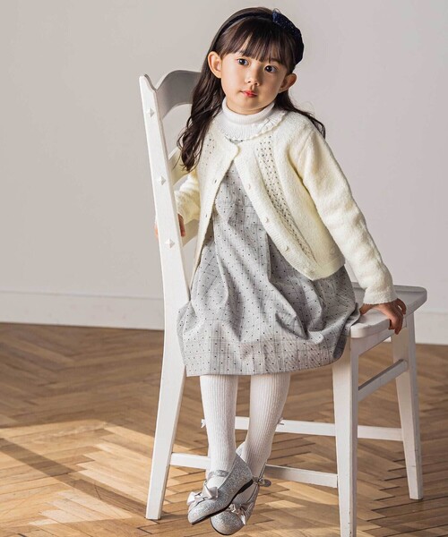 セール】【日本製】【お揃い】チェックフロッキードットジャンパー