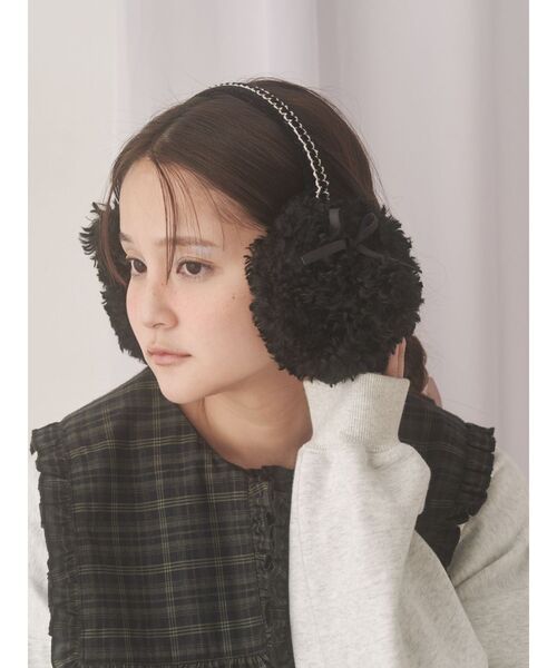 merry jenny（メリージェニー）の「bear bear イヤーマフ（イヤーマフ・レディース・ベージュ/ブラック/オフホワイト・FREE）」の3枚目の写真