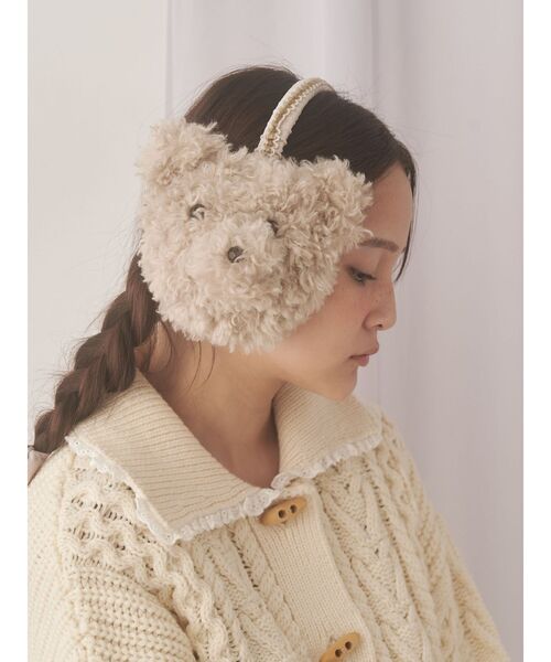 merry jenny（メリージェニー）の「bear bear イヤーマフ（イヤーマフ・レディース・ベージュ/ブラック/オフホワイト・FREE）」の4枚目の写真