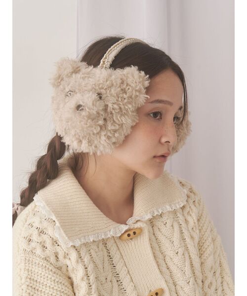 merry jenny（メリージェニー）の「bear bear イヤーマフ（イヤーマフ・レディース・ベージュ/ブラック/オフホワイト・FREE）」の5枚目の写真
