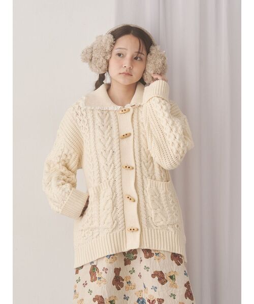 merry jenny（メリージェニー）の「bear bear イヤーマフ（イヤーマフ・レディース・ベージュ/ブラック/オフホワイト・FREE）」の7枚目の写真