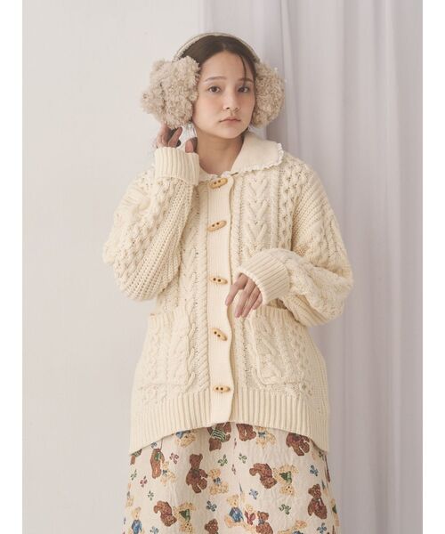 merry jenny（メリージェニー）の「bear bear イヤーマフ（イヤーマフ・レディース・ベージュ/ブラック/オフホワイト・FREE）」の8枚目の写真