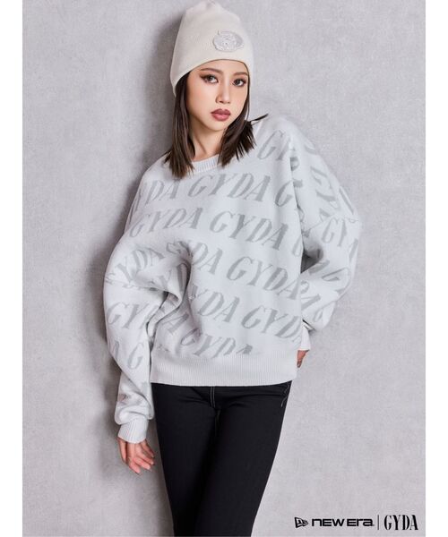 新品今季GYDA 総ロゴ ニット　SLANT PATTERNニットトップス GYDA SLANT PATTERNニットトップス（ニット/セーター）｜GYDA