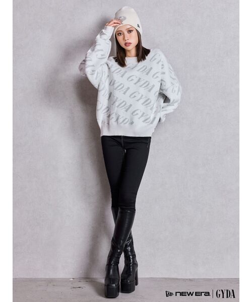 新品今季GYDA 総ロゴ ニット　SLANT PATTERNニットトップス GYDA SLANT PATTERNニットトップス（ニット/セーター）｜GYDA