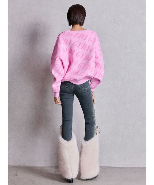 GYDA（ジェイダ）の「GYDA SLANT PATTERNニットトップス（ニット/セーター・レディース・ピンク/チャコールグレー/オフホワイト・FREE）」の19枚目の写真