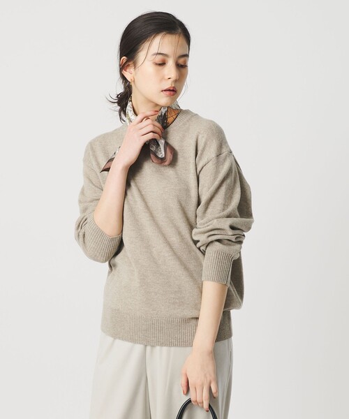 ウールカシミヤ天竺 クルーネック ニットプルオーバー ウォッシャブル