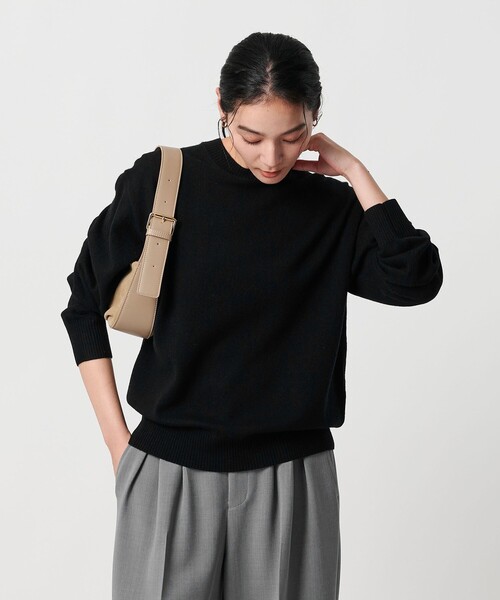 ウールカシミヤ天竺 クルーネック ニットプルオーバー ウォッシャブル