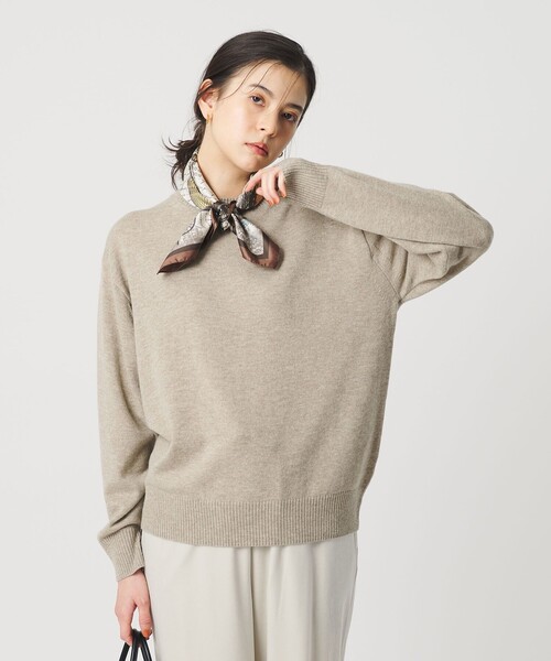 ウールカシミヤ天竺 クルーネック ニットプルオーバー ウォッシャブル