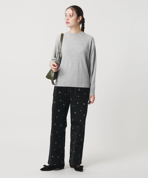 ウールカシミヤ天竺 クルーネック ニットプルオーバー