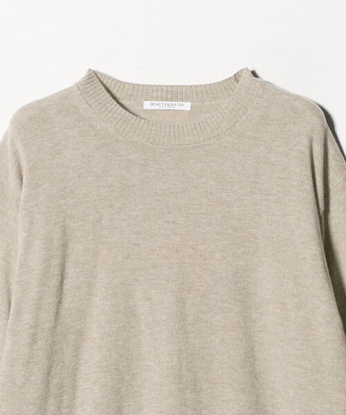 セール】ウールカシミヤ天竺 クルーネック ニットプルオーバー