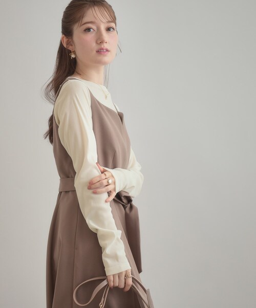 couture brooch(クチュールブローチ)の「シアーベロアTシャツ(Tシャツ/カットソー・レディース・アイボリー/ブラック/ブラウン系その他・38)」の5枚目の写真