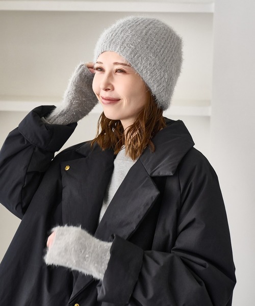 ROPE' PICNIC（ロペピクニック）の「ラメニットワッチ/リンクコーデ（ニットキャップ/ビーニー・レディース・ライトグレー/キナリ・FREE）」の2枚目の写真