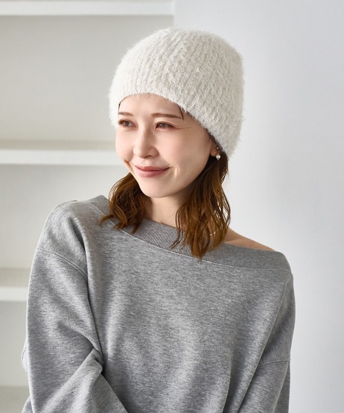ROPE' PICNIC（ロペピクニック）の「ラメニットワッチ/リンクコーデ（ニットキャップ/ビーニー・レディース・ライトグレー/キナリ・FREE）」の12枚目の写真