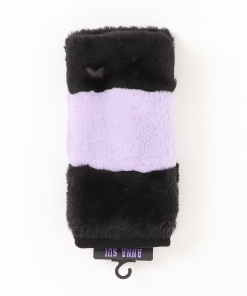 ANNA SUI（アナスイ）の「バタフライメタル エコファー 指先フリー手袋（手袋・レディース・ワイン/ブラック×パープル/ピンク/ブラック×グレー・FREE）」の5枚目の写真