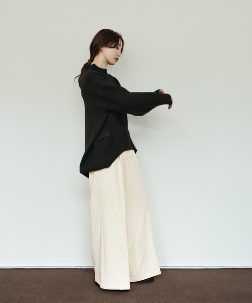 select MOCA Et（セレクトモカエト）の「【Et】Two-tuck Wide Pants（スラックス・レディース・ブラウン/ブラック/アイボリー・LARGE/MEDIUM）」の13枚目の写真