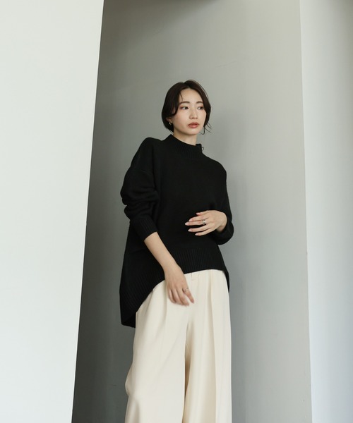 select MOCA Et（セレクトモカエト）の「【Et】Two-tuck Wide Pants（スラックス・レディース・ブラウン/ブラック/アイボリー・LARGE/MEDIUM）」の12枚目の写真