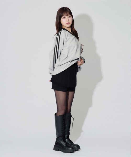 ALLuRing ChaRm（アリュリングチャーム）の「Ribbed Knit Frill Shorts / リブニットフリルショートパンツ（スウェットパンツ・レディース・グレー/ブラック/ブラウン・FREE）」の10枚目の写真