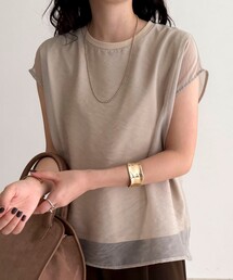 fredy emue | 【大好評につき再販売スタート！】シアーオーガンジーレイヤードノースリーブ(シャツ/ブラウス)